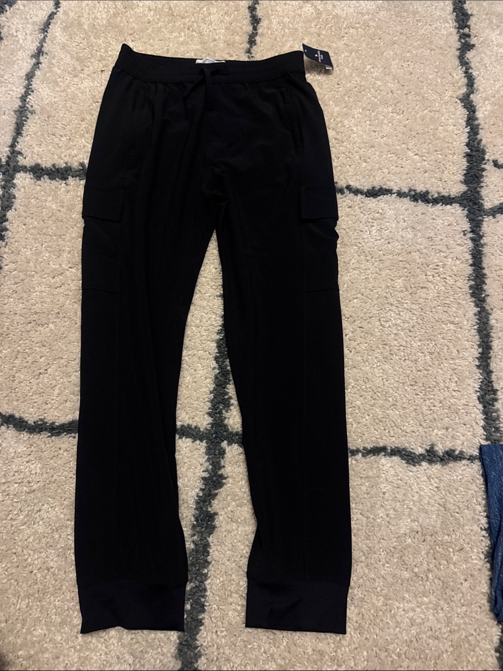 Kid’s Black Cargo Jogger Pants - Elastic Waist